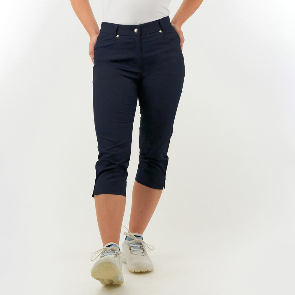 Pure Golf Ladies Lightweight Stretch Navy Capri