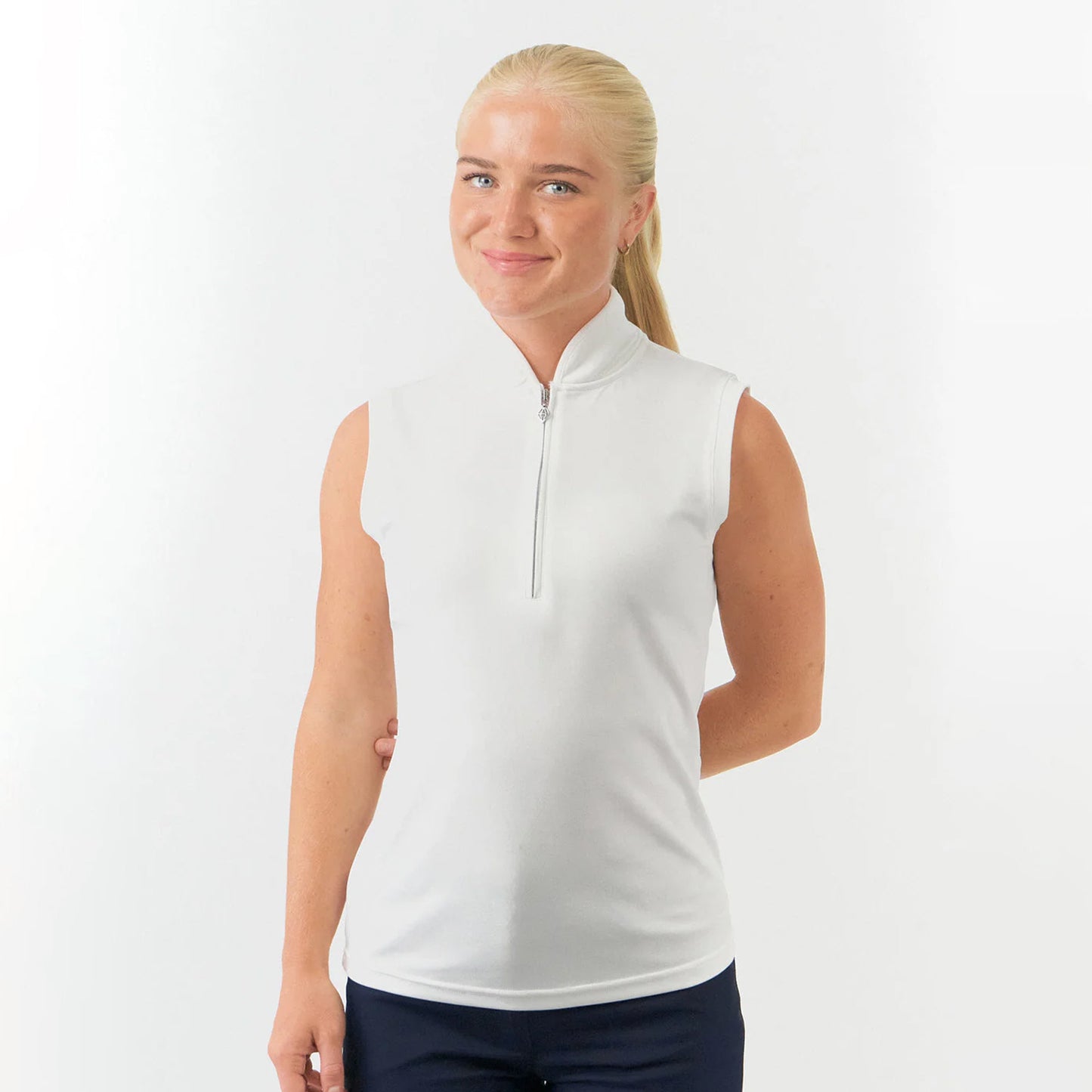 Pure Golf Ladies Sleeveless Mandarin Polo Shirt