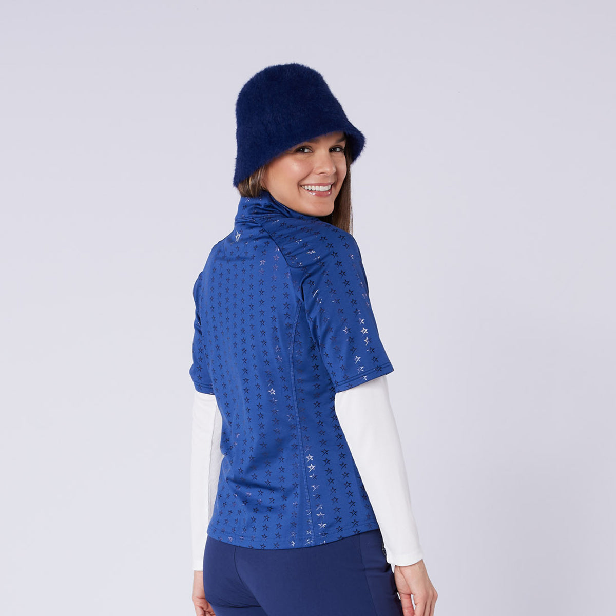 Swing Out Sister Ladies Brushed Backed Half Sleeve Top with 1/4 Zip