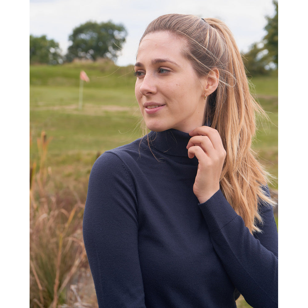 Pure Golf Ladies Classic Roll Neck in Navy