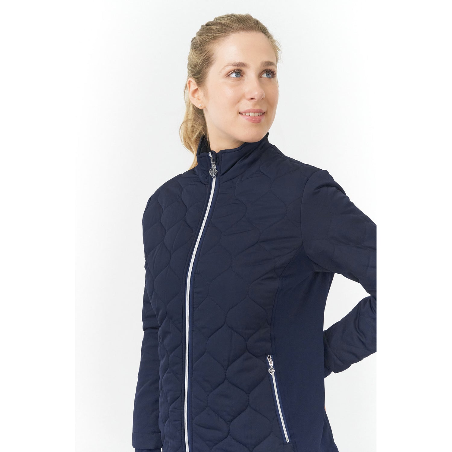 Pure Ladies Insulated Quilted Jacket in Navy