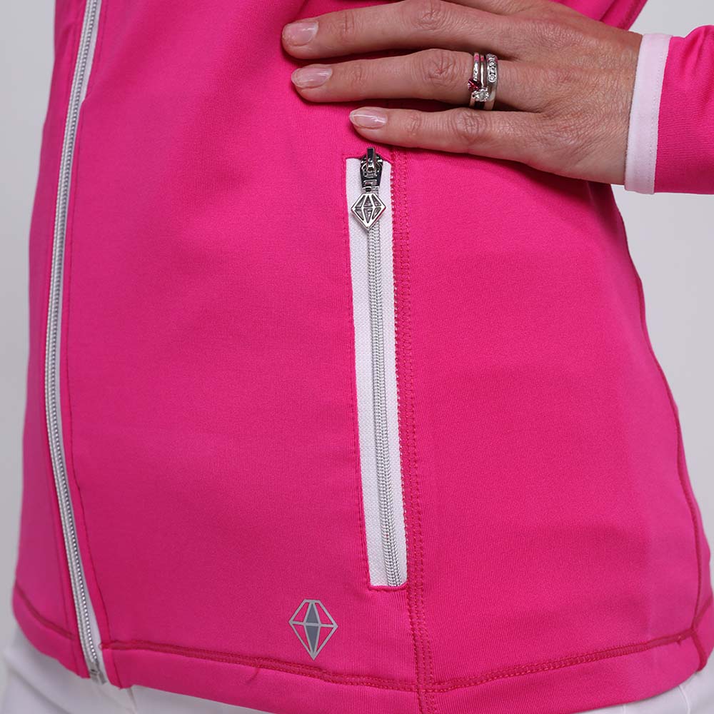 Pure Golf Ladies Mid-Layer Stretch Jacket in Hot Pink