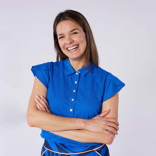 Swing Out Sister Ladies Fluted Cap Sleeve Polo