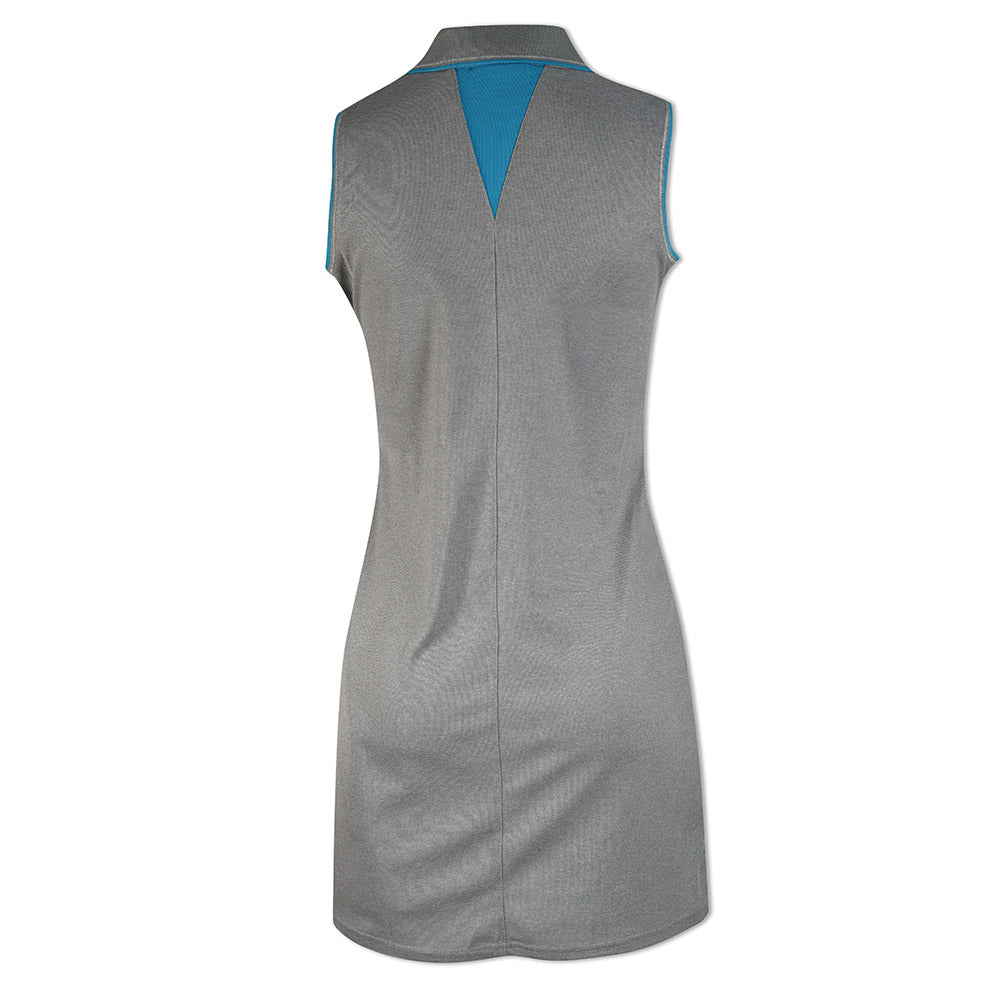 Glenmuir Ladies Sleeveless Dress with UPF50+ in Light Grey Marl & Cobalt