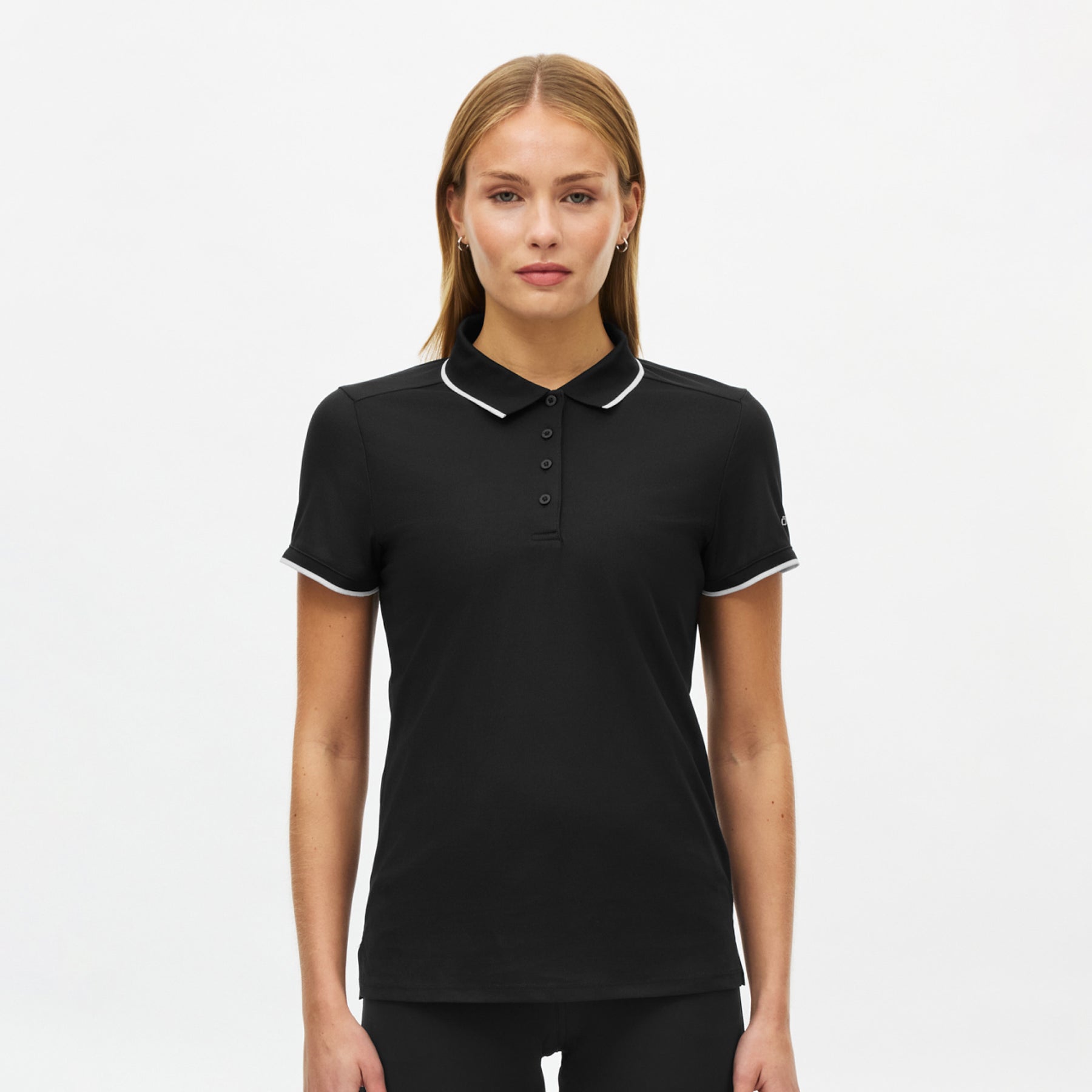 Rohnisch Ladies Classic Polo Shirt with Contrast Trim in Black - Lightweight Comfort for All-Day Ease