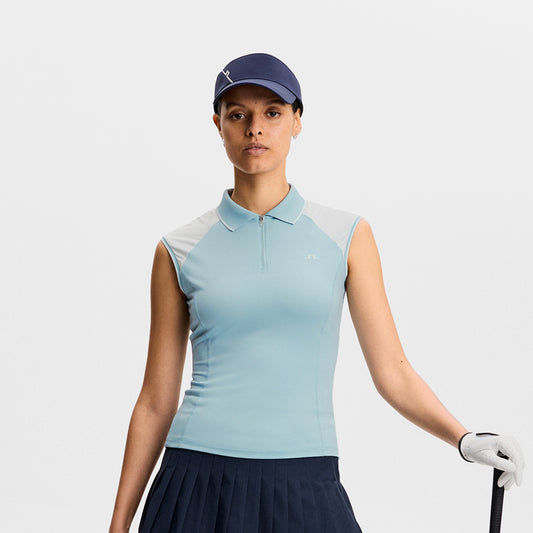 J.Lindeberg Ladies Cap Sleeve Polo for Graceful Performance, On the Course & Beyond