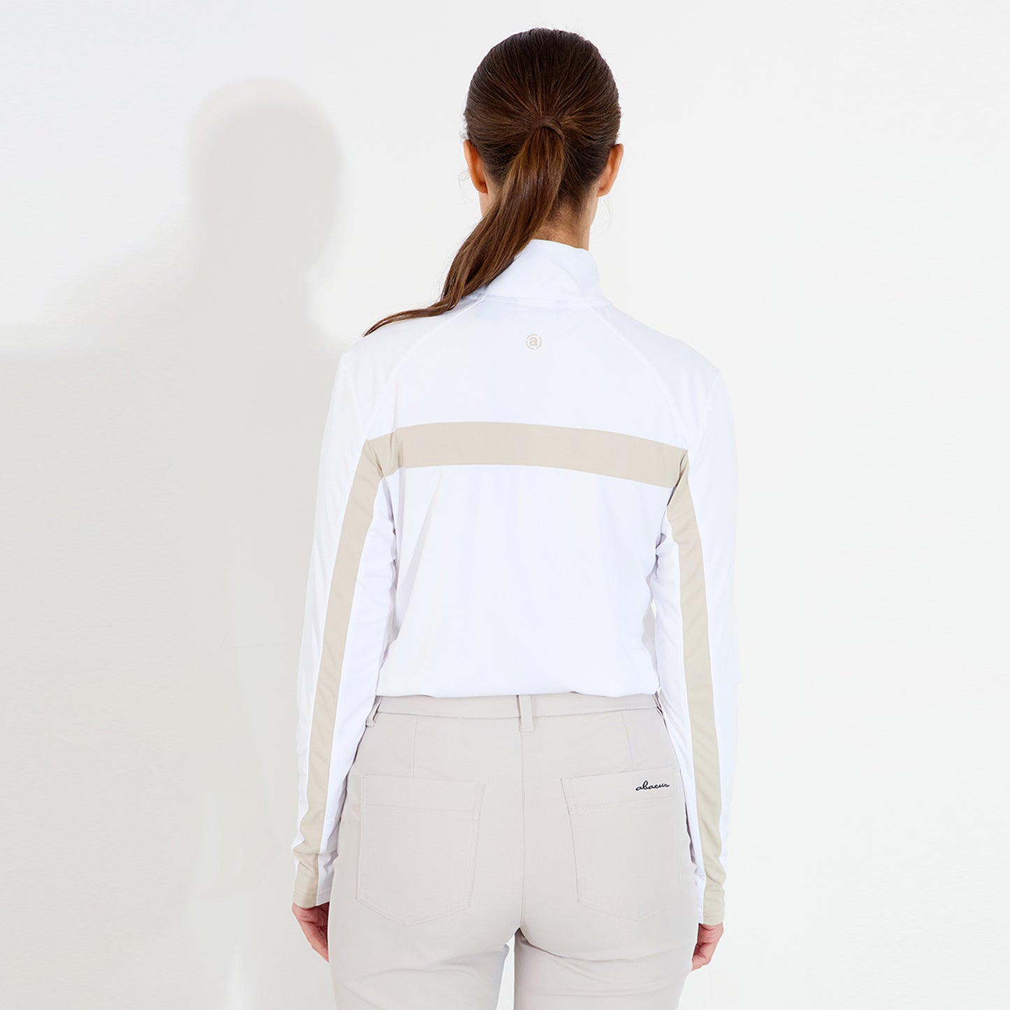 Abacus Ladies Zip-Neck Top with Colour Block Detailing - Cool Comfort, Confident Coverage
