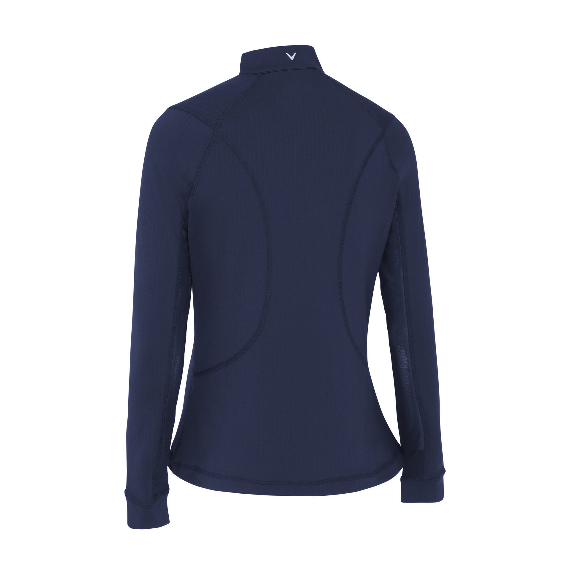 Callaway Ladies Navy Zip Neck Golf Top With Mesh Panels