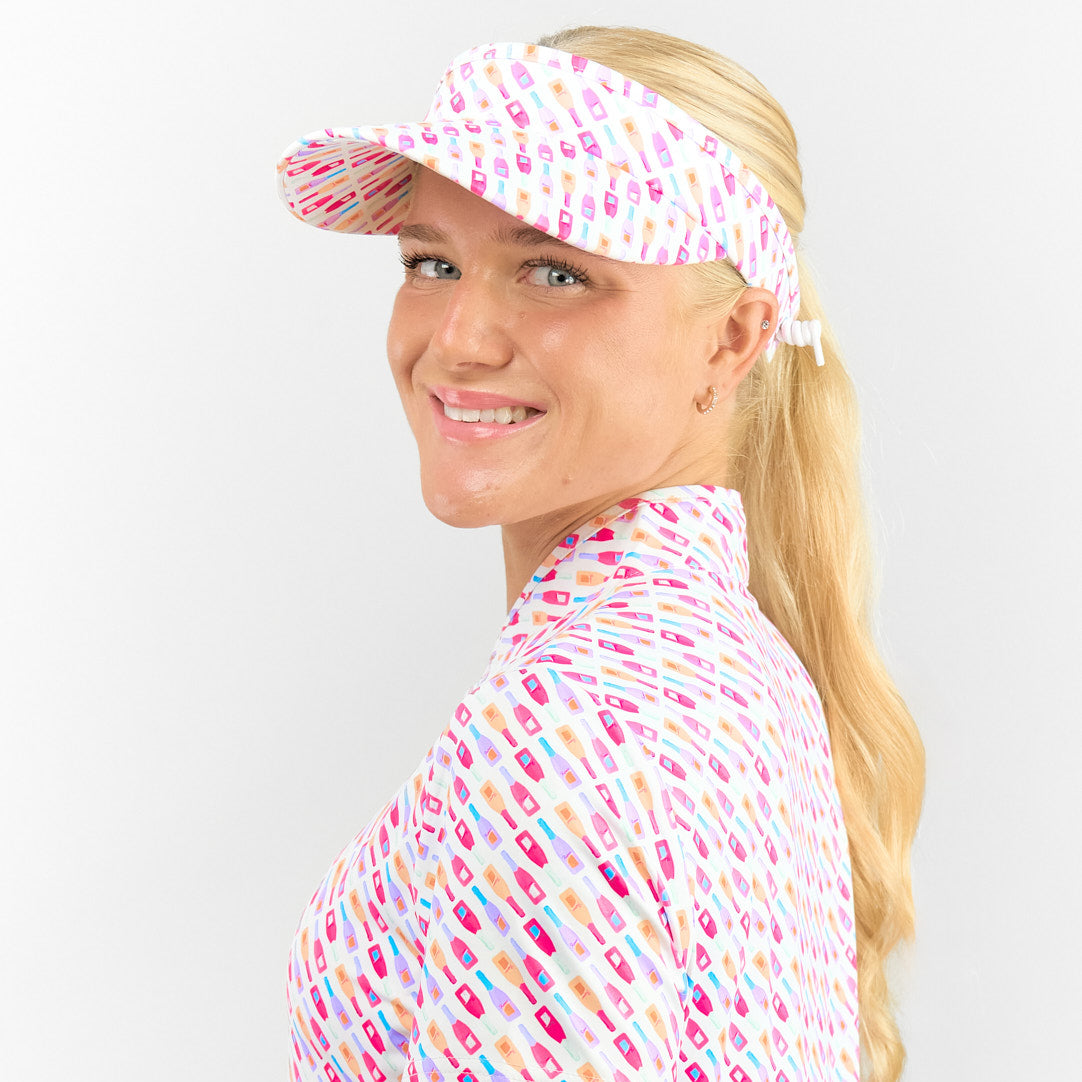 Pure Cable Adjusted Golf Visor in Fun Bottle Print