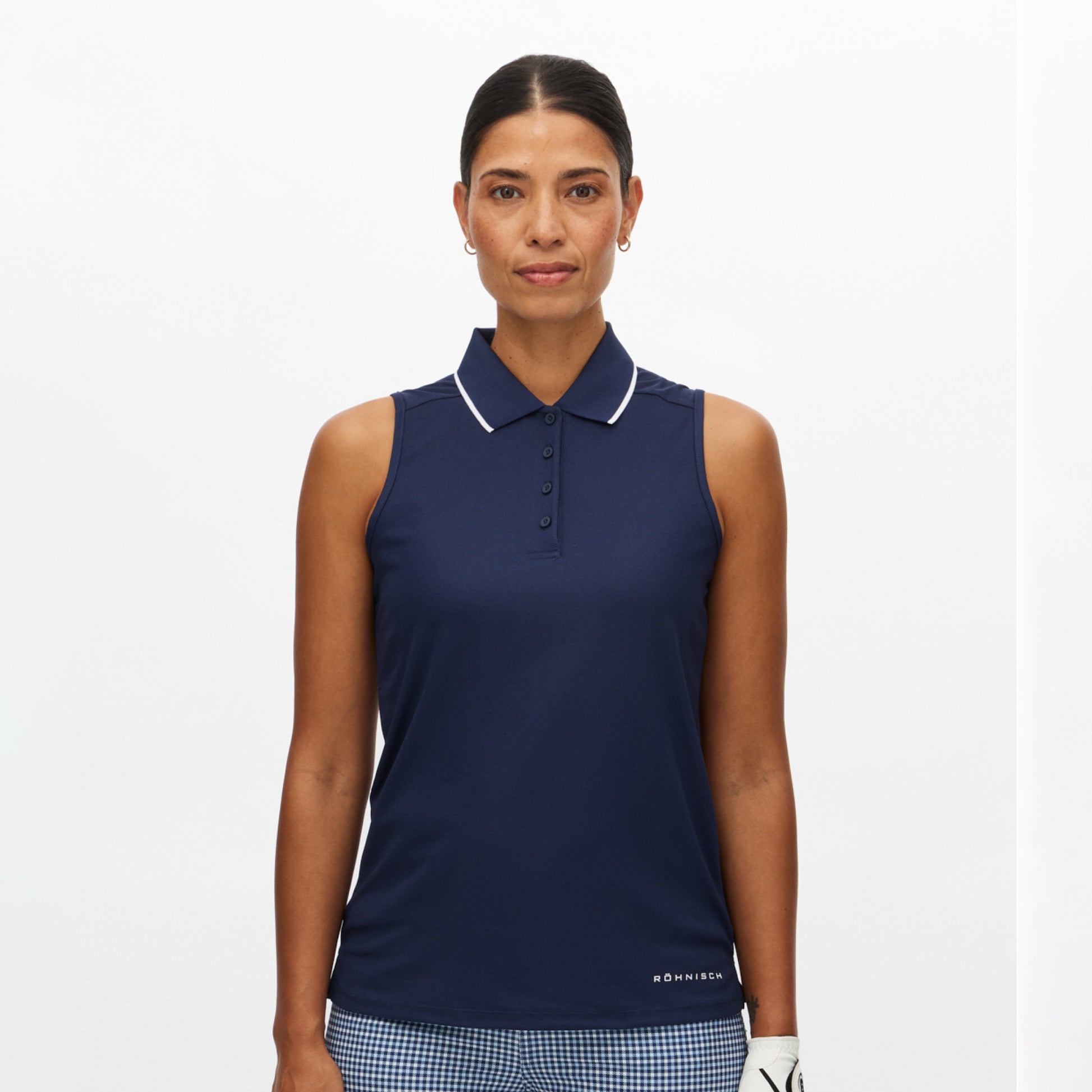 Rohnisch Ladies Sleeveless Polo in Navy - Soft, Lightweight Comfort for All-Day Ease