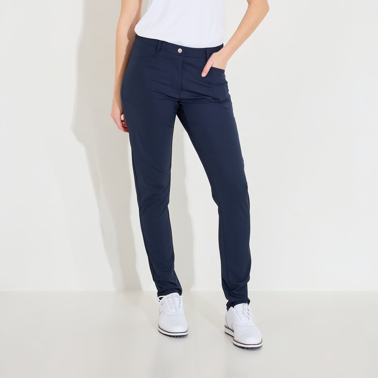 Abacus Ladies Elite Mid Waist Trousers in Navy