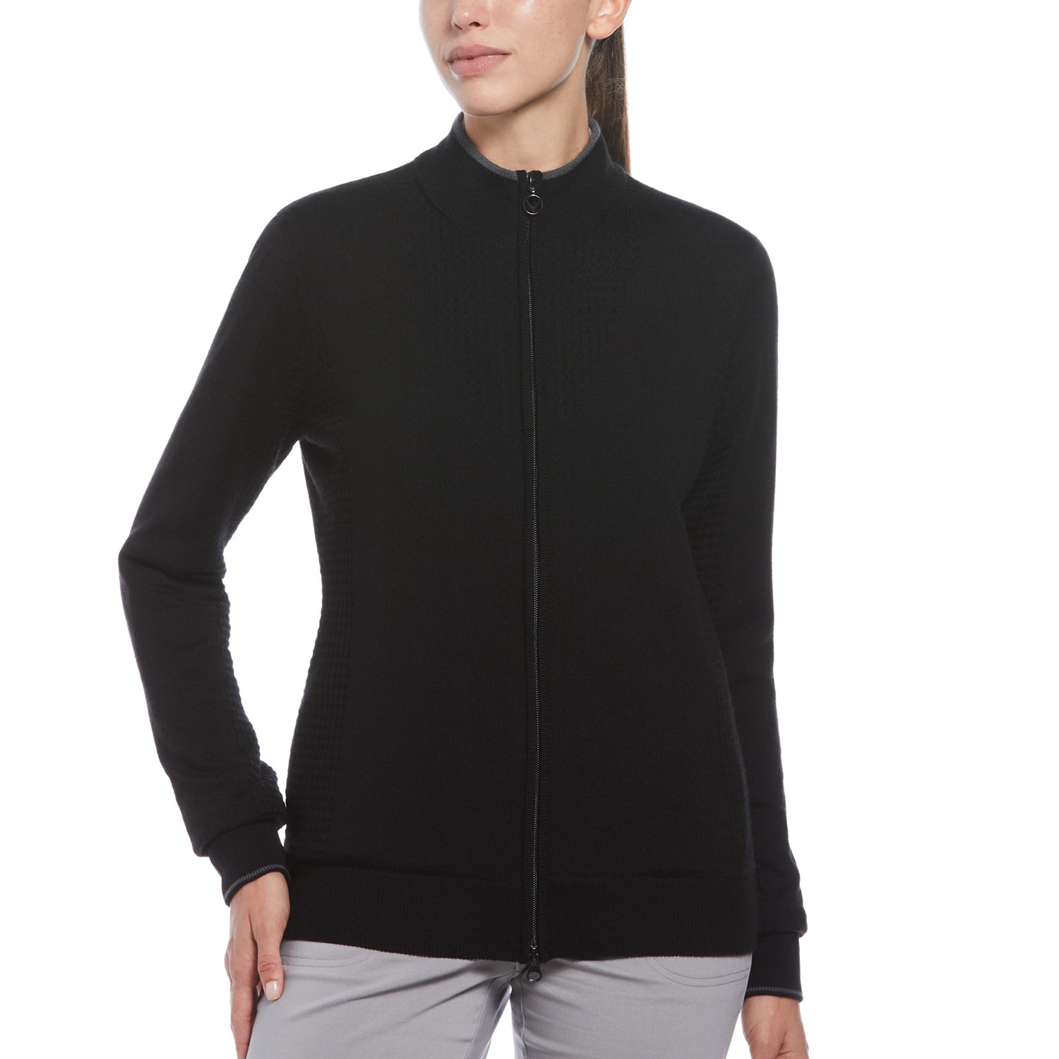 Callaway Ladies Lined Windstopper Full-Zip Sweater in Black Ink