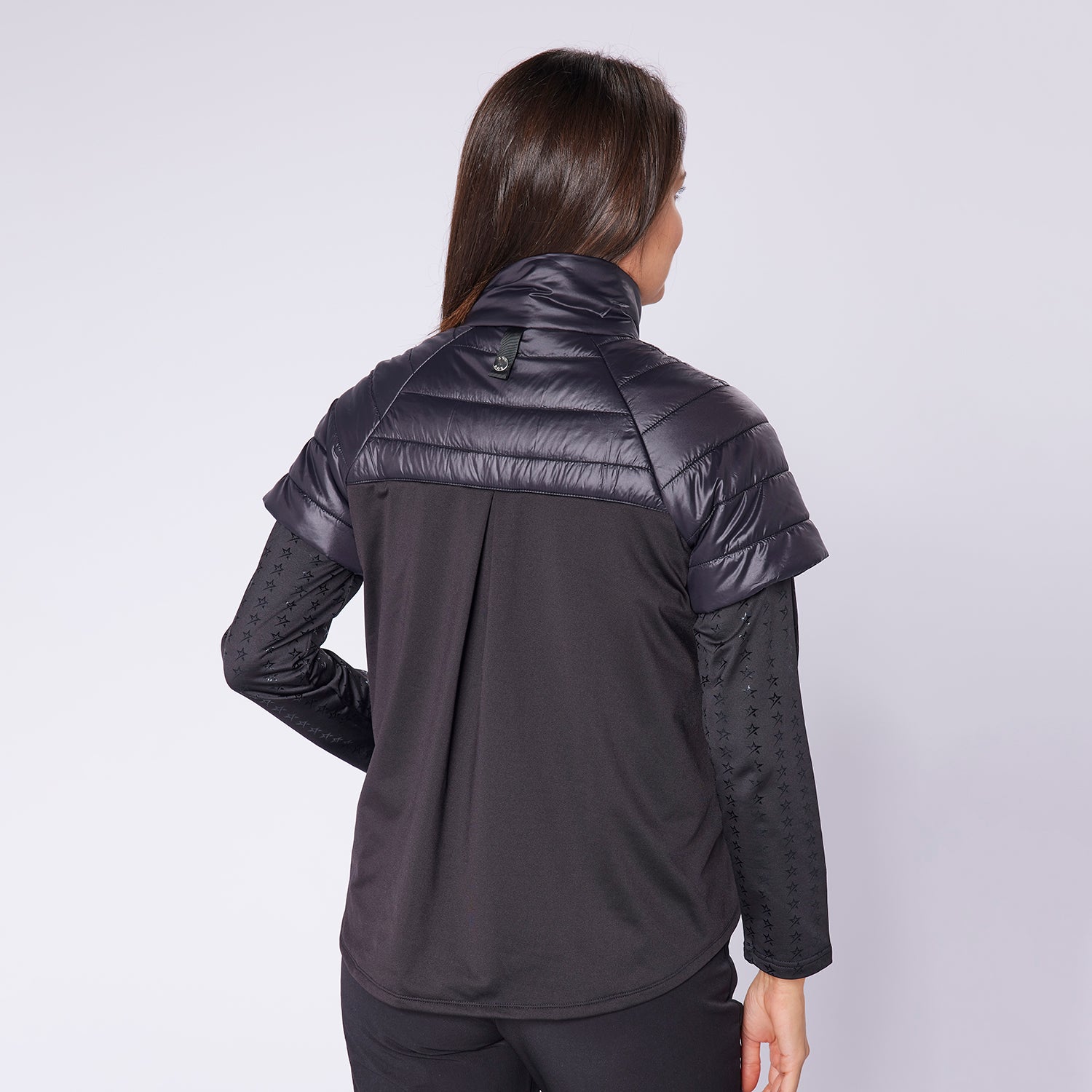 Swing Out Sister Ladies Black Half Sleeve Quilted Jacket