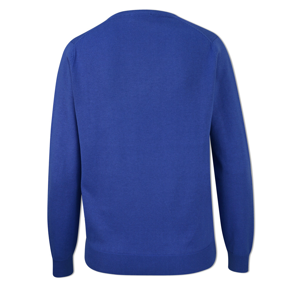 Glenmuir Ladies 100% Cotton V-Neck Sweater in Tahiti Blue