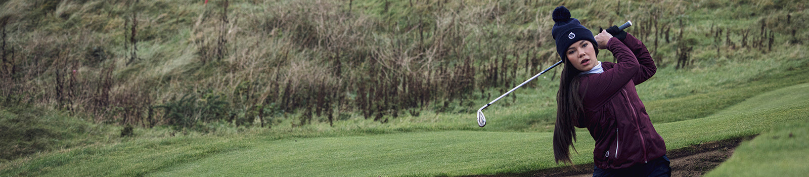 Sunderland waterproof jacket in mulberry at GolfGarb