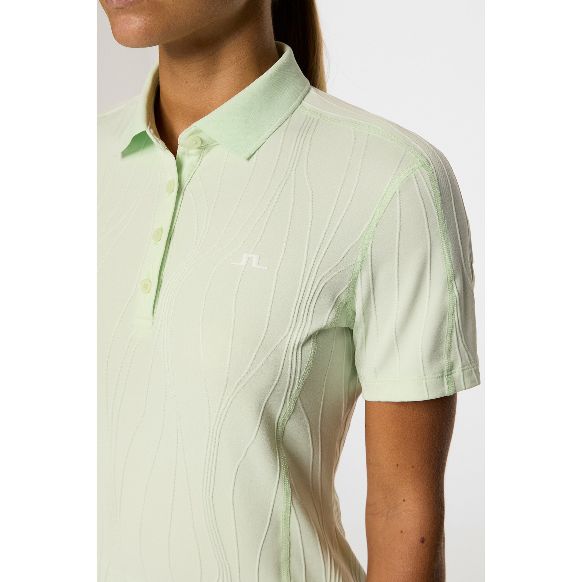 J.Lindeberg Ladies Polo with Subtle Wave Print