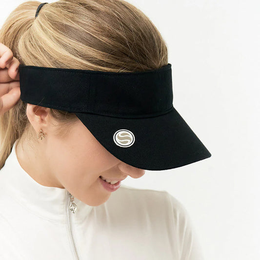 Surprizeshop Ladies Black Golf Visor with Magnetic Ball Marker & Adjustable Fit