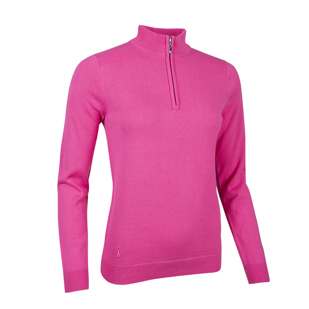 Glenmuir Ladies 100% Cotton Half-Zip Sweater