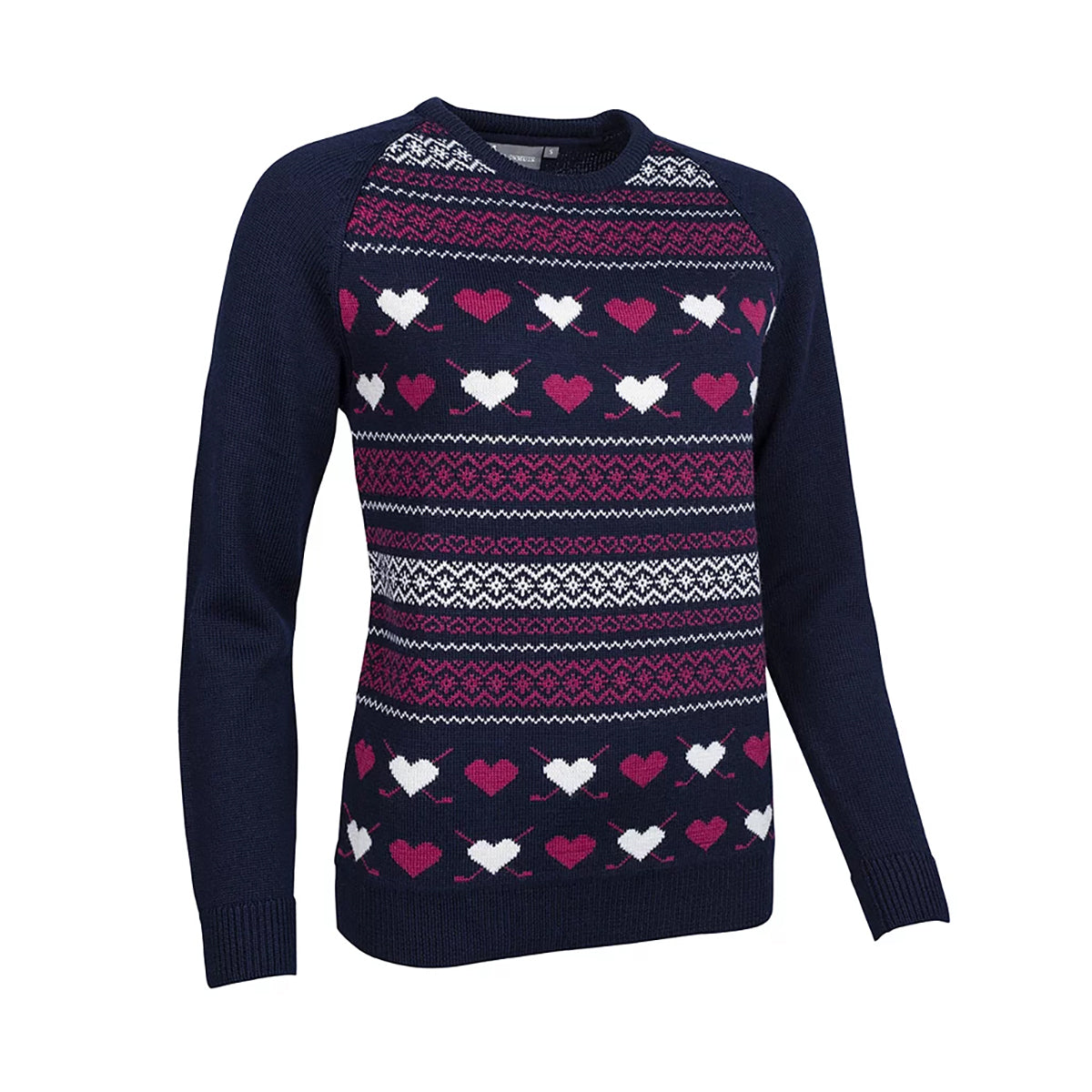 Glenmuir Ladies Merino Blend Fairisle Sweater in Navy