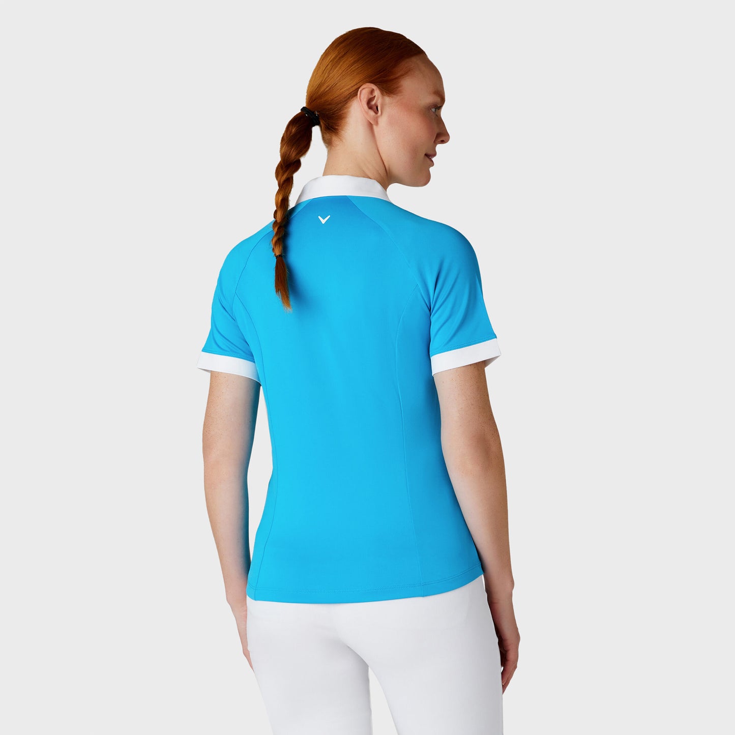 Callaway Ladies Short Sleeve Colour Block Golf Polo in Vivid Blue