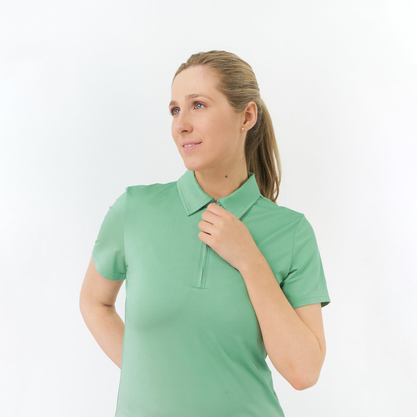 Pure Golf Ladies Cap Sleeve Polo in Sage Green
