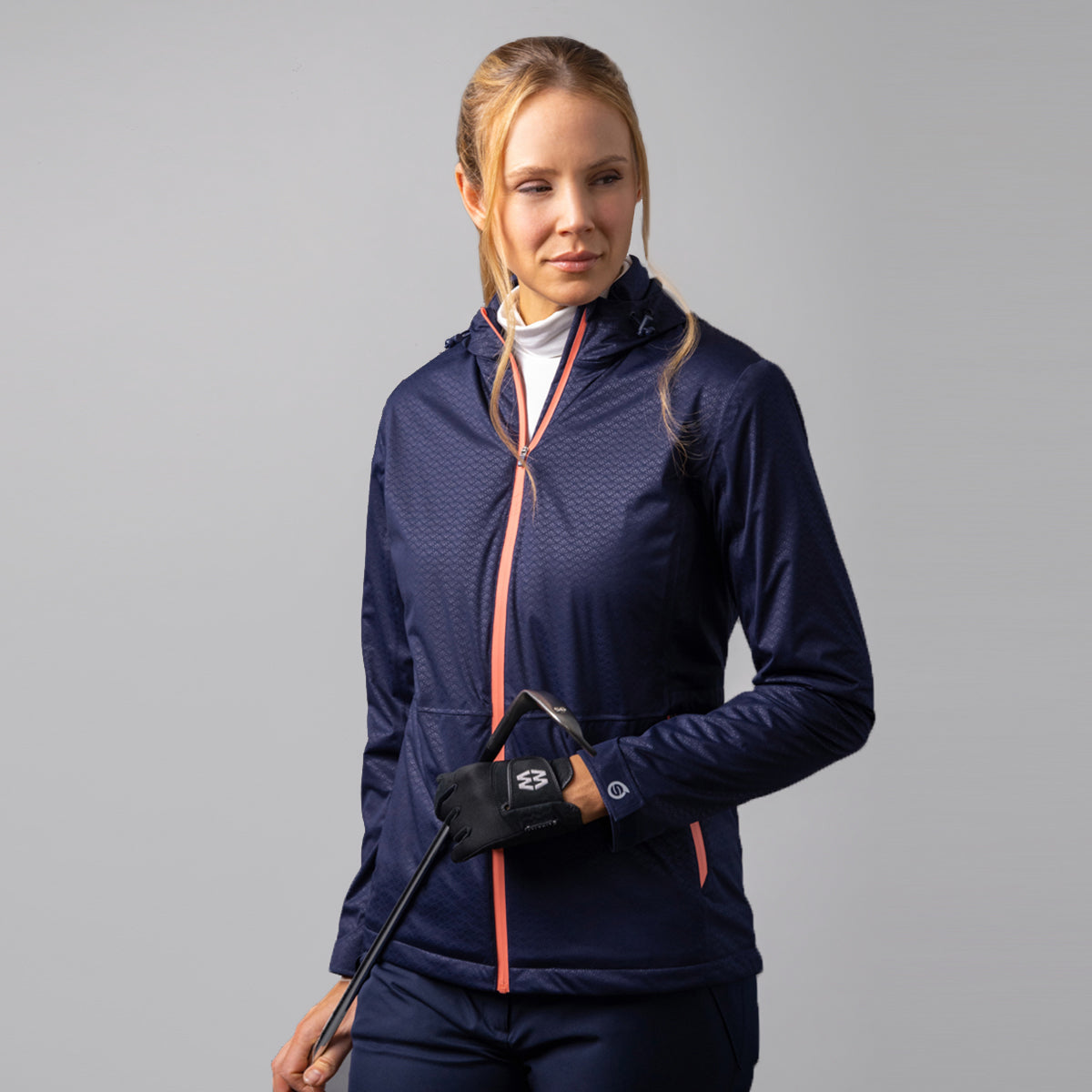 Sunderland Ladies Insulating Waterproof Jacket with Hood in Navy Shell Print