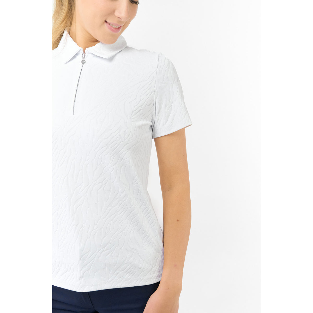 Pure Golf Ladies Short Sleeve Jacquard Textured Polo