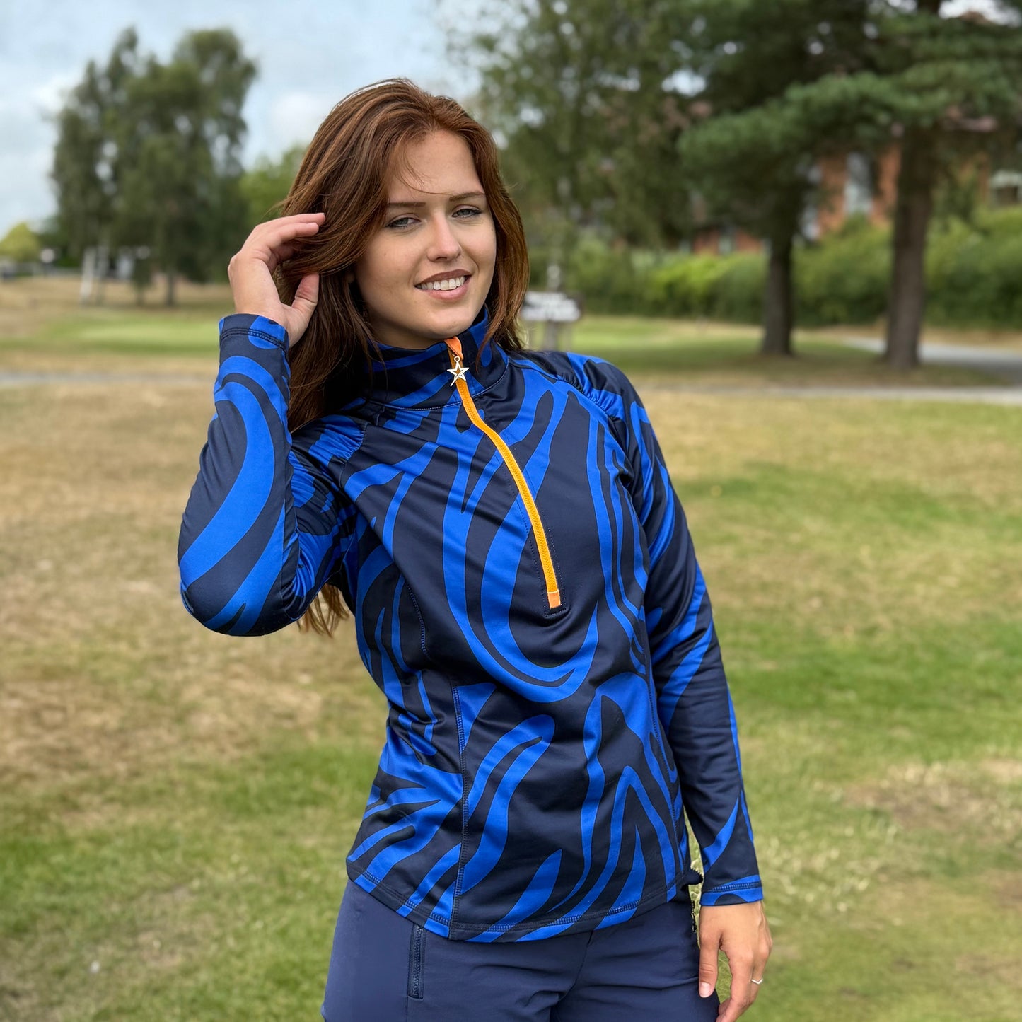 Swing Out Sister Ladies Mid-Layer Top with Contrast 1/4 Zip