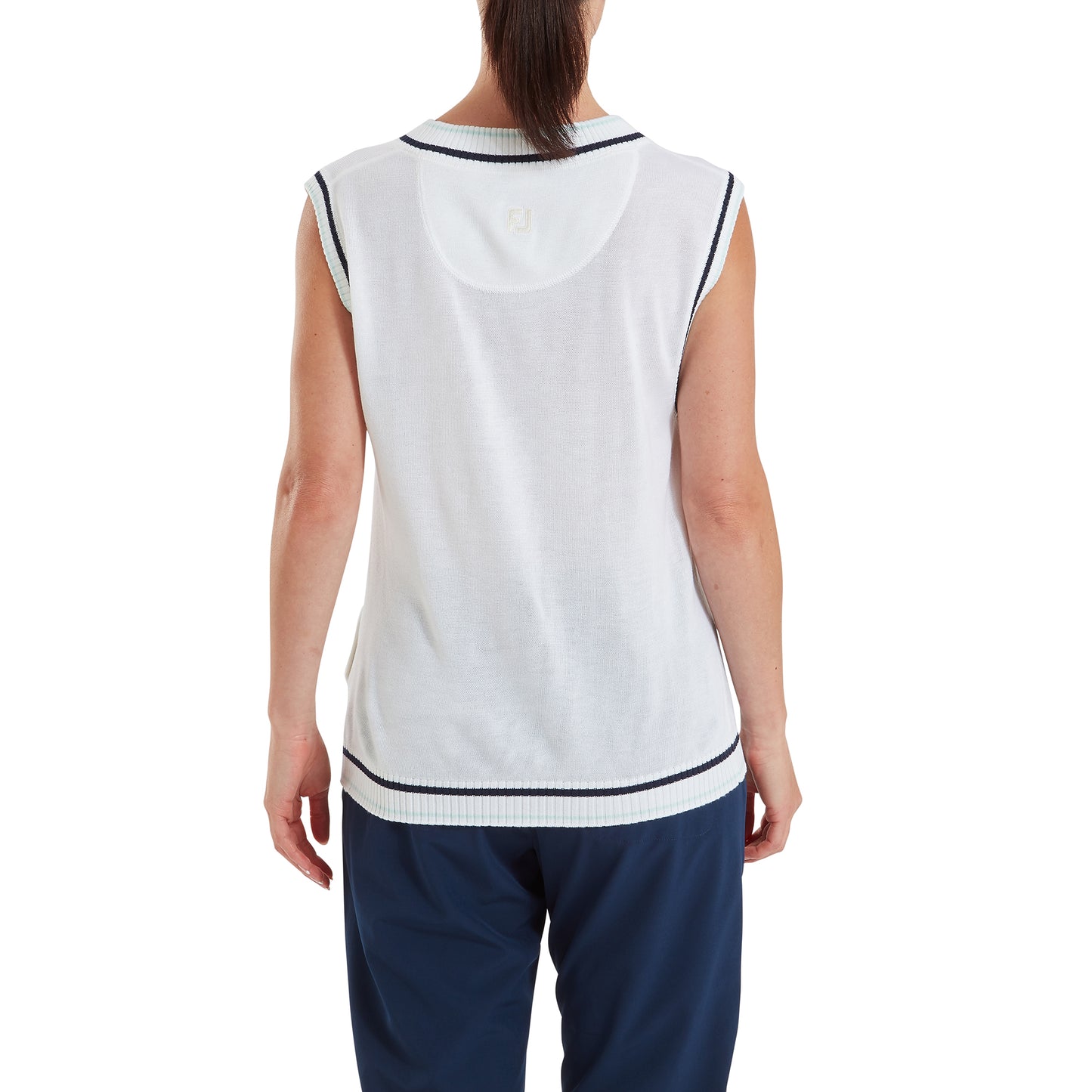 FootJoy Ladies Soft Wool Blend Sleeveless Sweater with Polished Preppy Edge