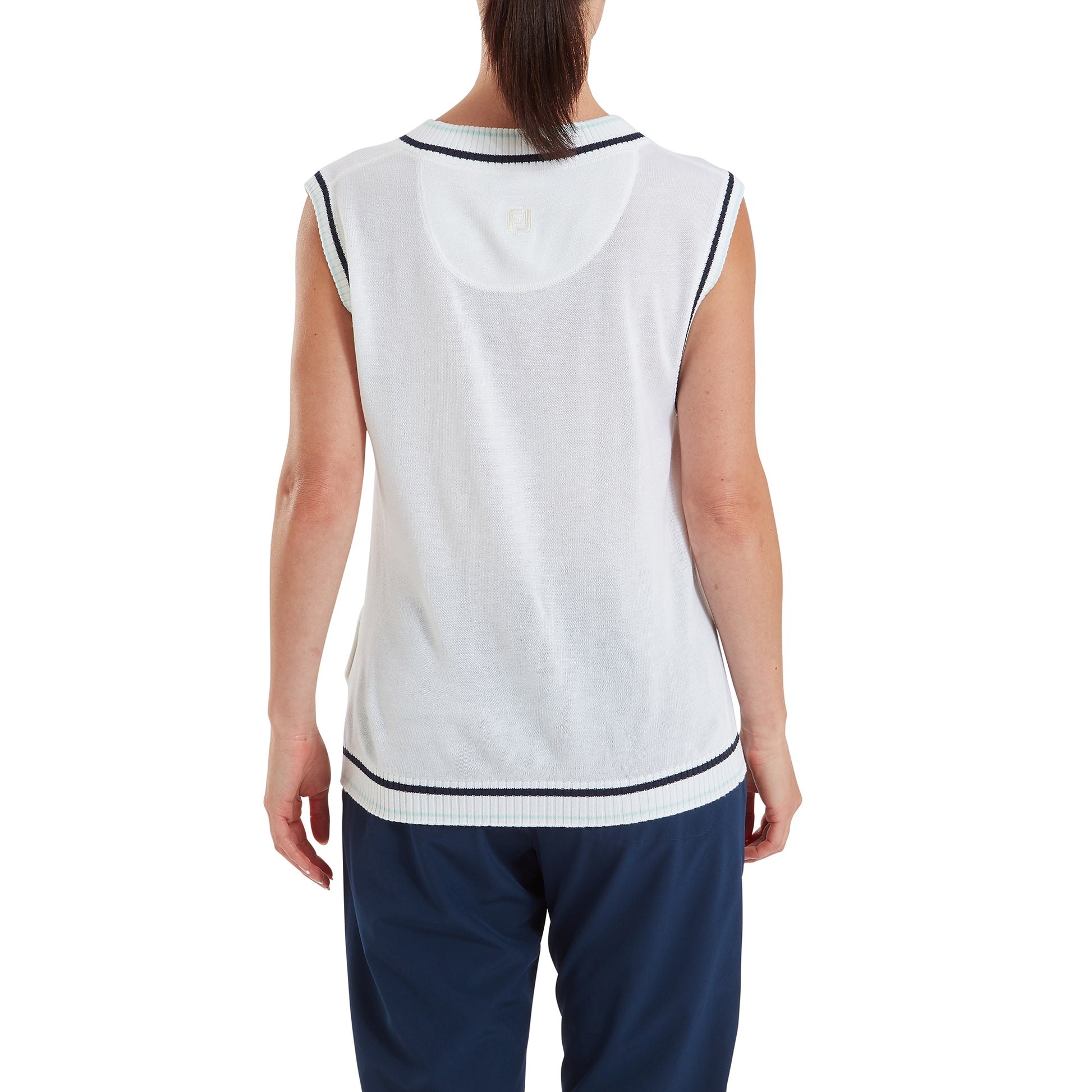 FootJoy Ladies Soft Wool Blend Sleeveless Sweater with Polished Preppy Edge