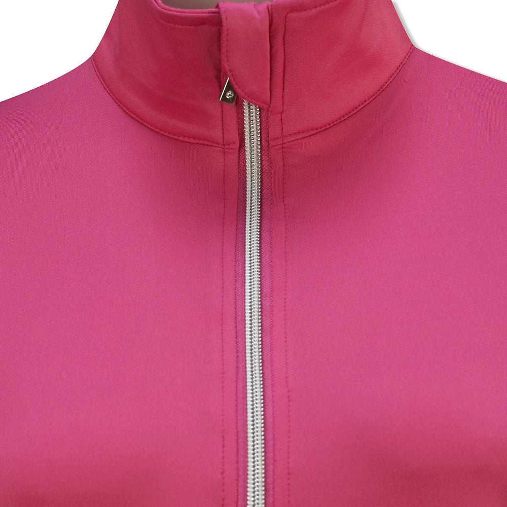 Glenmuir Ladies Lightweight Mid-Layer with Zip-Neck in Hot Pink
