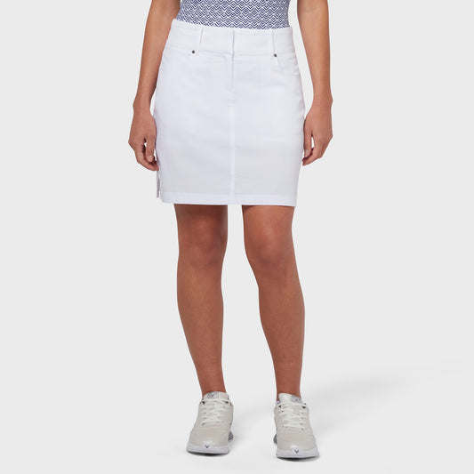 Callaway Ladies Longer Length Skort with Stretch in Brilliant White