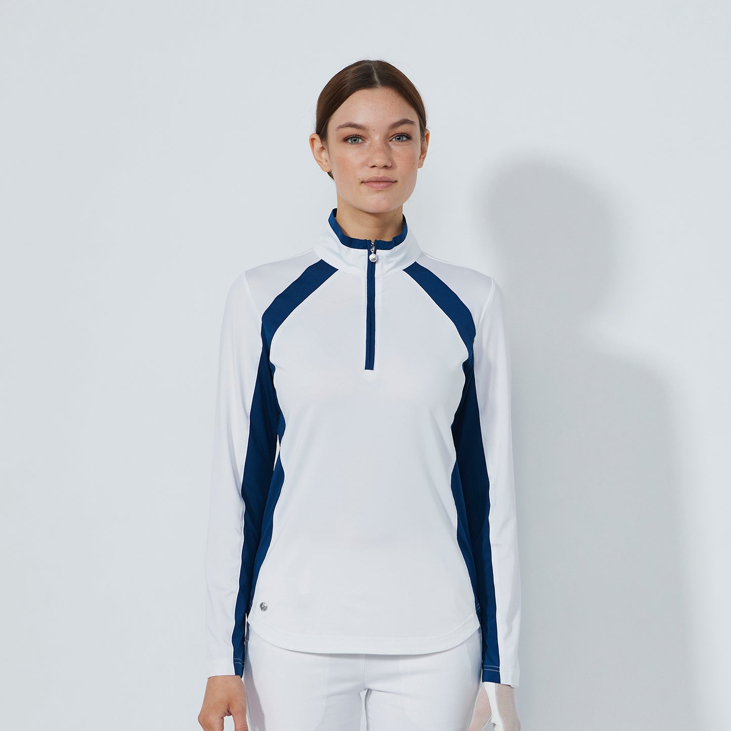 Daily Sports Ladies Lightweight Zip-Neck Top with Colour Blocks