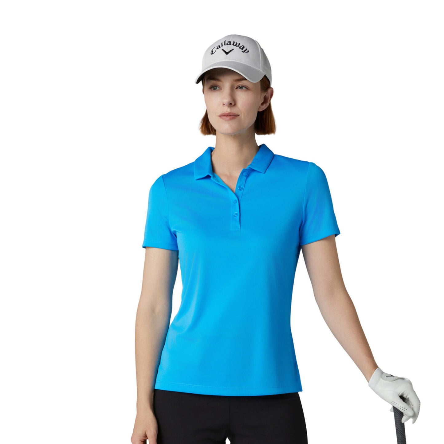 Callaway Ladies Spring Break Blue Short Sleeve Polo with UV Block Protection