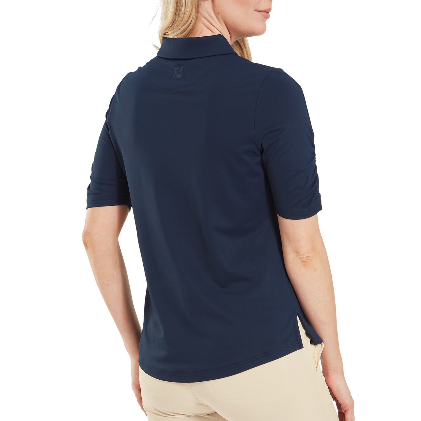 FootJoy Ladies Half Sleeve Polo with Ruched Detail in Navy