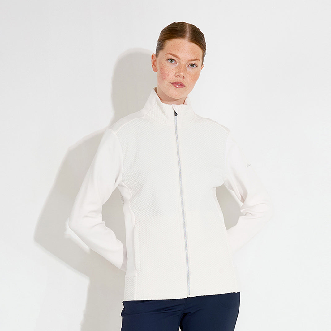 Abacus Ladies Jacquard Knit Full-Zip Fleece Mid-Layer Jacket