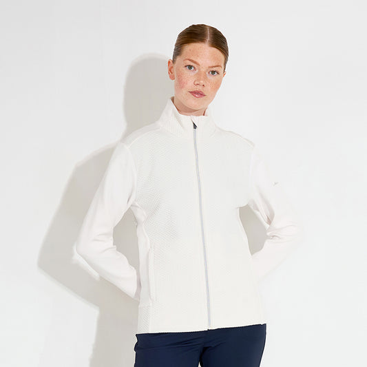 Abacus Ladies Jacquard Knit Full-Zip Fleece Mid-Layer Jacket