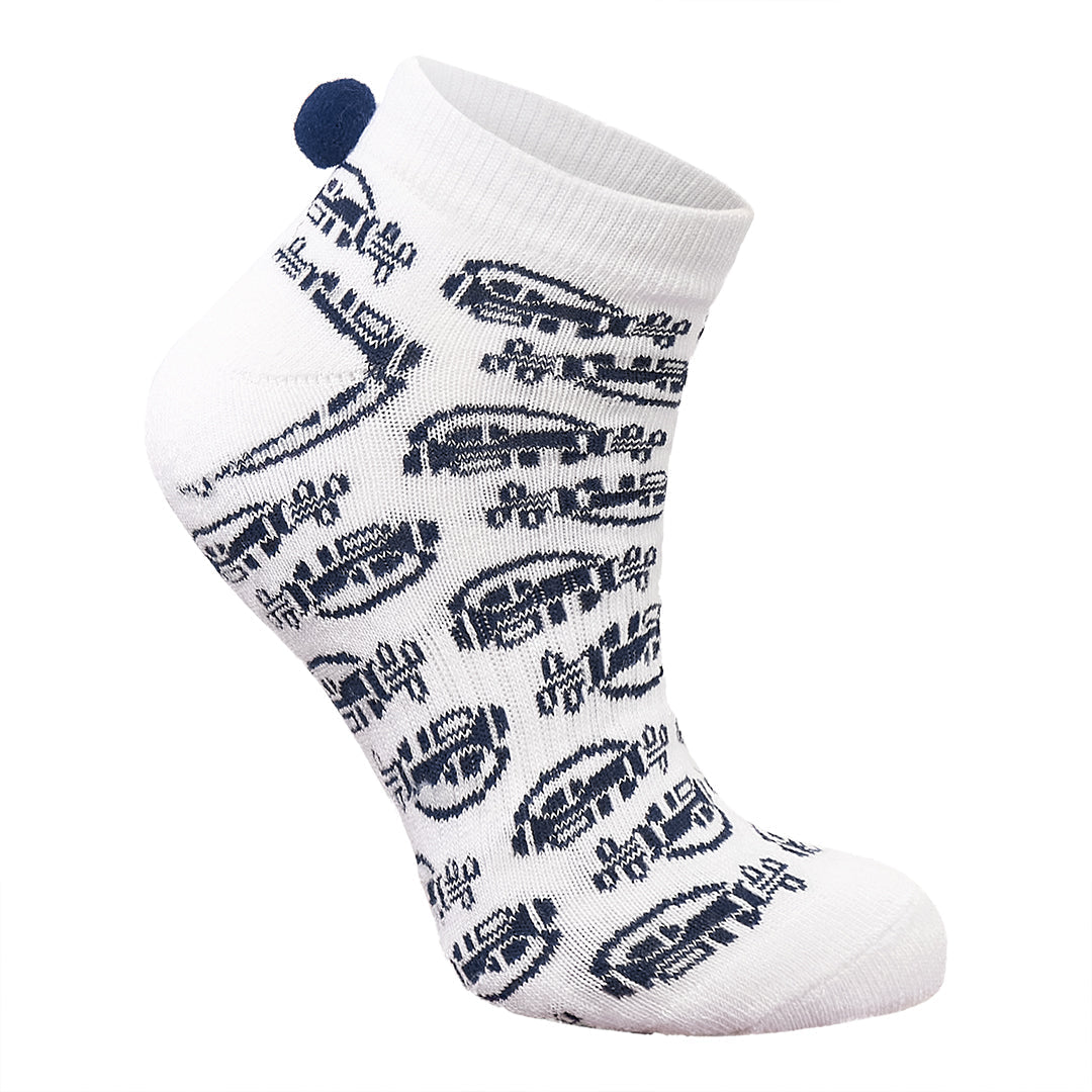 Surprizeshop 3 Pair Pack Of Ladies Pom Pom Golf Socks - Multi Coloured