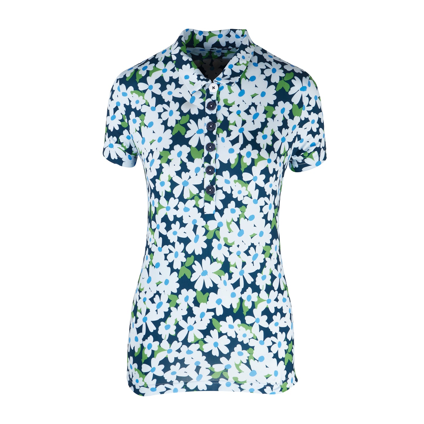 Swing Out Sister Cap Sleeve Daisy Chain Print Golf Polo