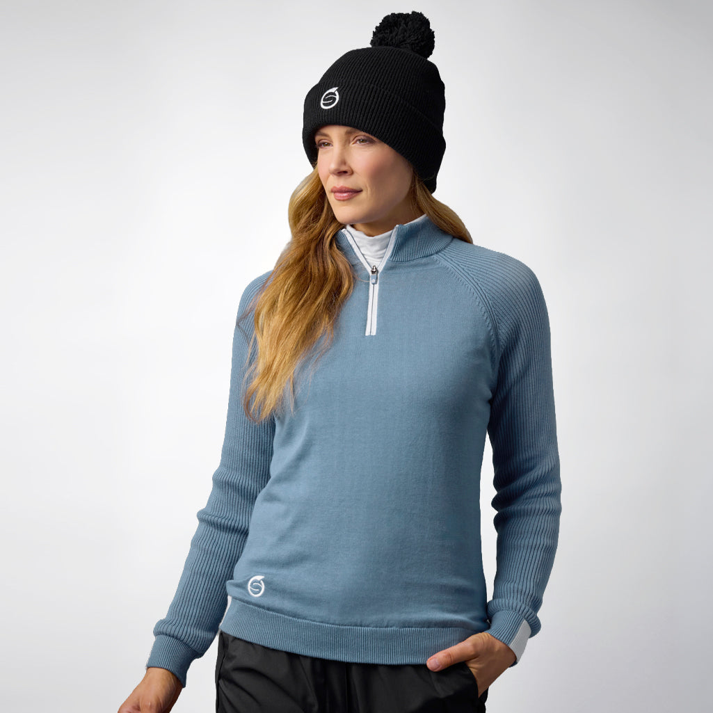 Sunderland Ladies Lined Cotton Sweater - Naturally Soft with Stylish Contrast Accents