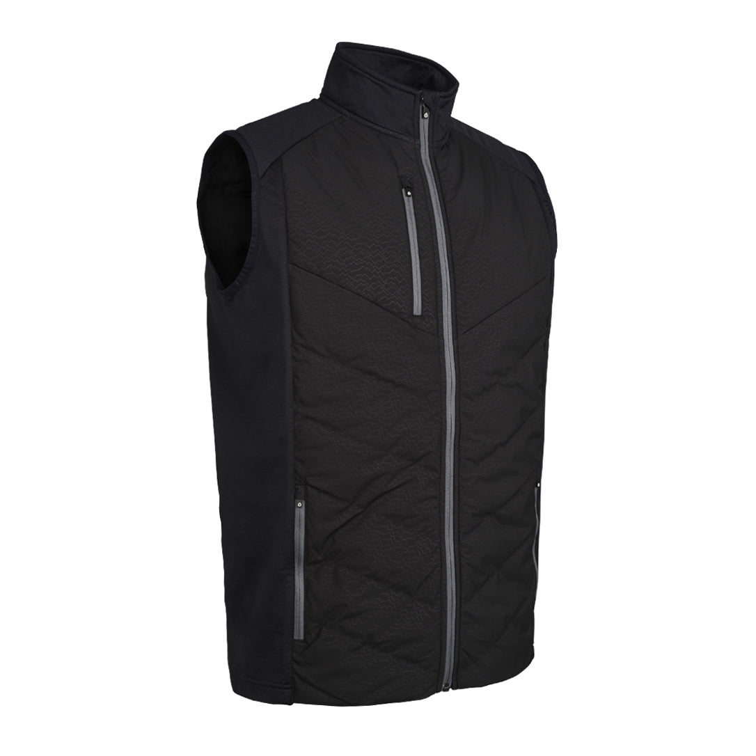 Sunderland Mens Thermal Gilet with Contrast Stretch Side Panels and a Water Repellent Finish in Black
