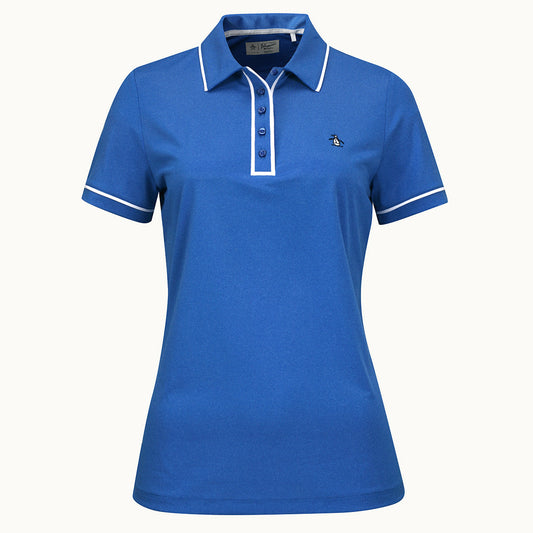 Original Penguin Ladies Piped Short Sleeve Polo in Nautical Blue