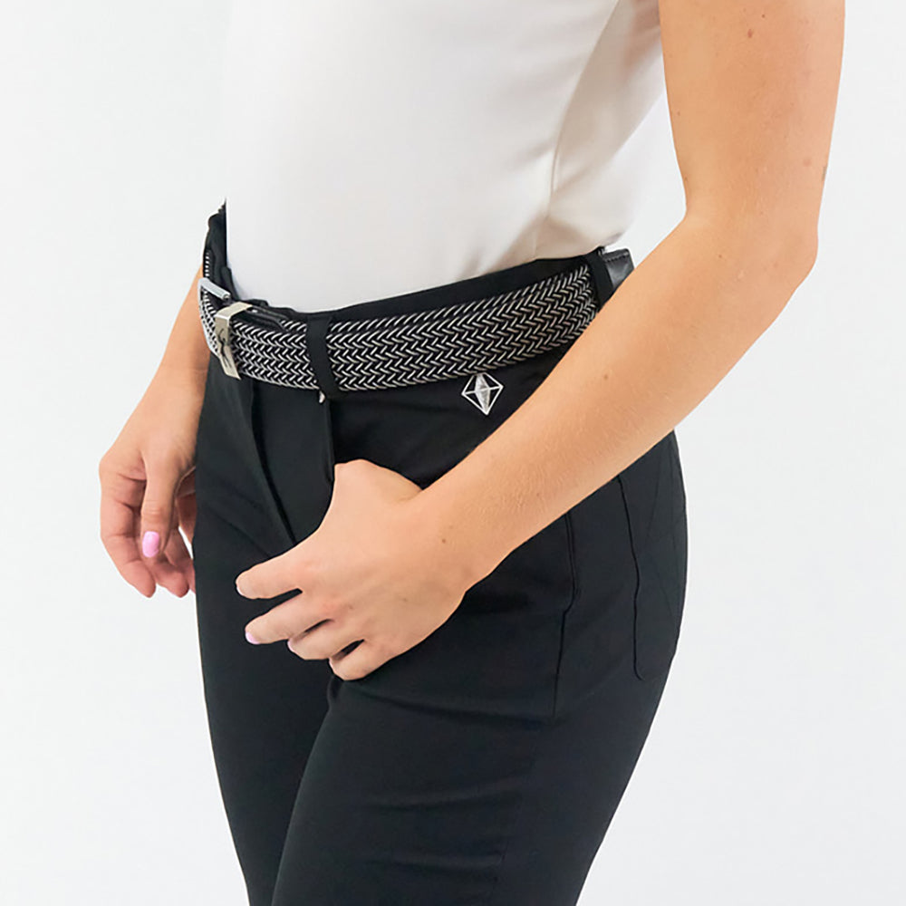 Surprizeshop Ladies Elasticated Braided Stretch Golf Belt in Black & W –  GolfGarb