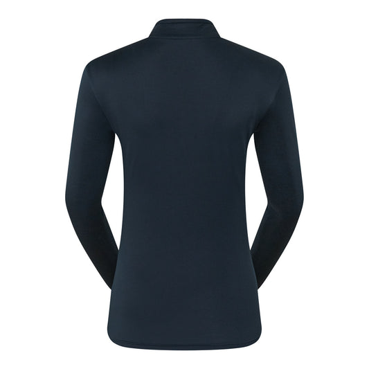 Pure Ladies Textured Long Sleeve Top in Navy