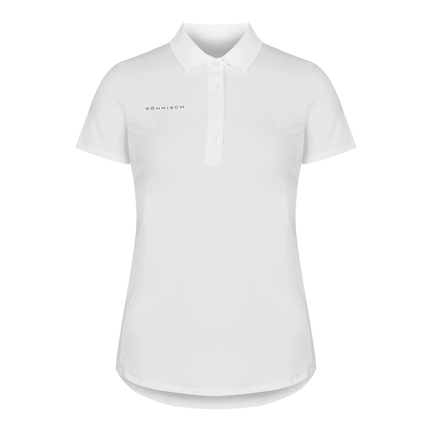 Rohnisch Women's Short Sleeve Polo with Textured Panels in White