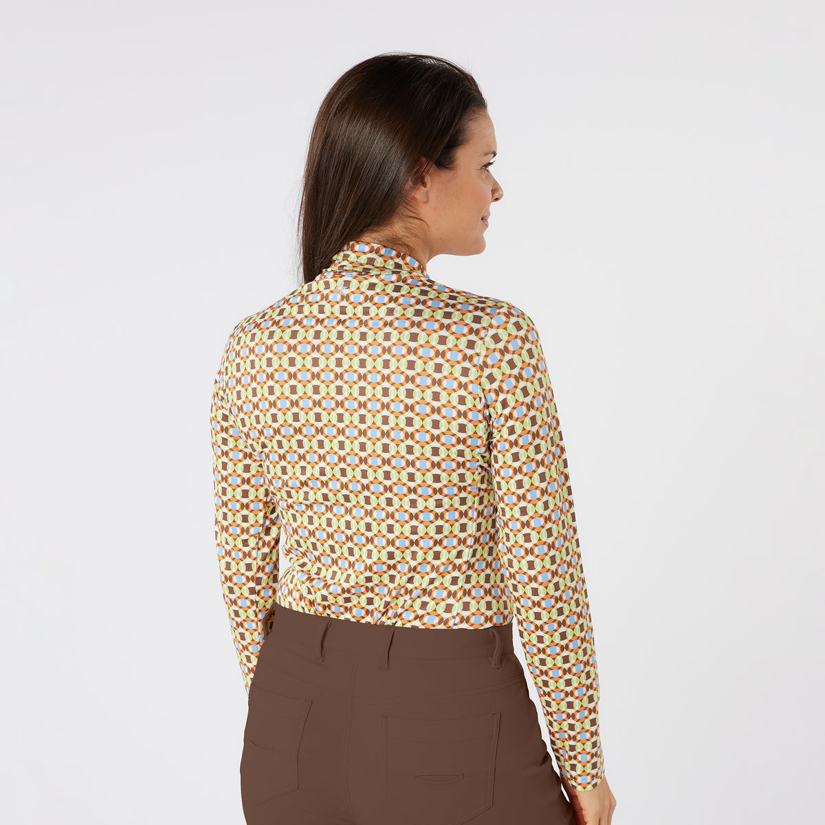 Swing Out Sister Soft-Stretch Patterned Roll Neck