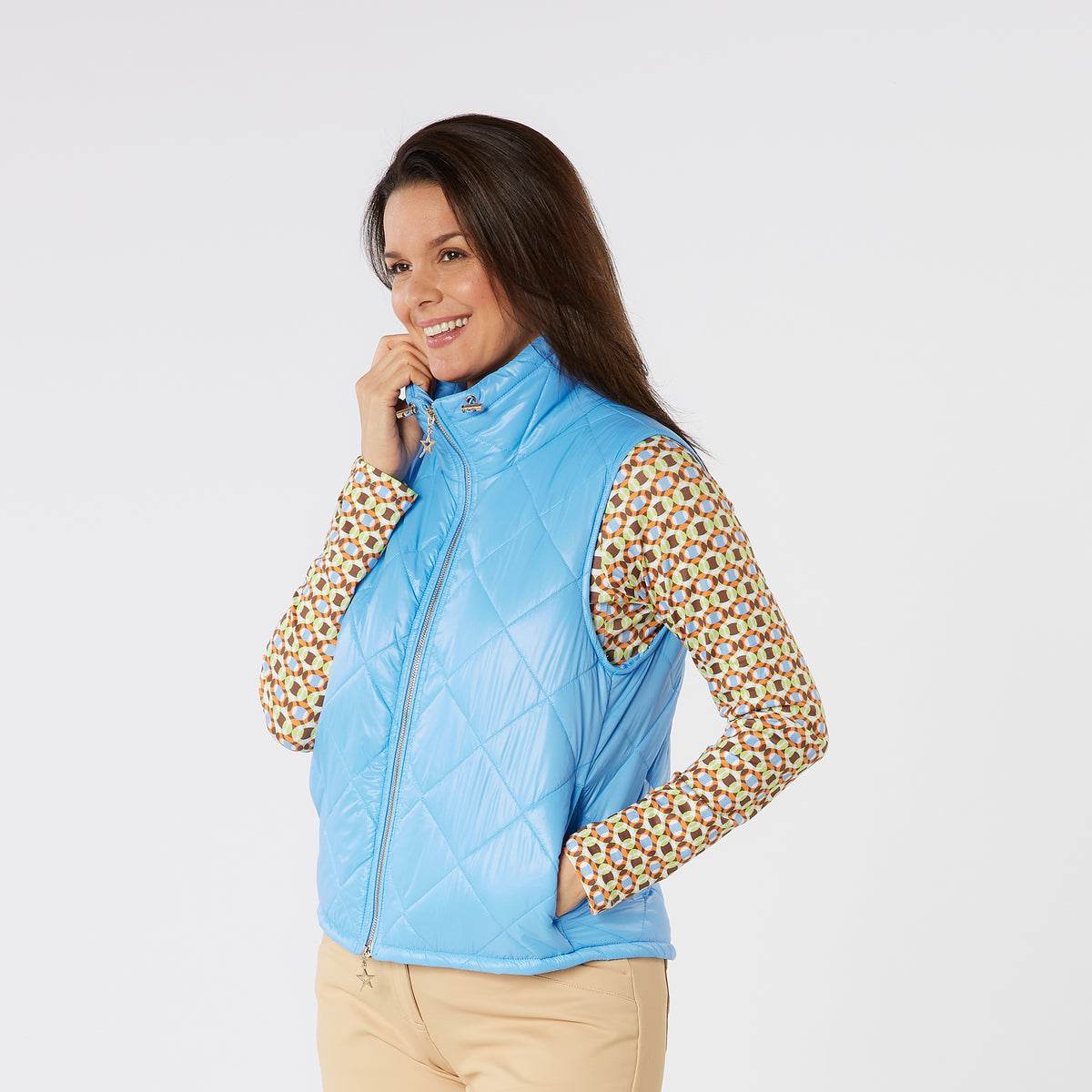 Swing Out Sister Lightweight Quilted Gilet with Adjustable Neck Toggles