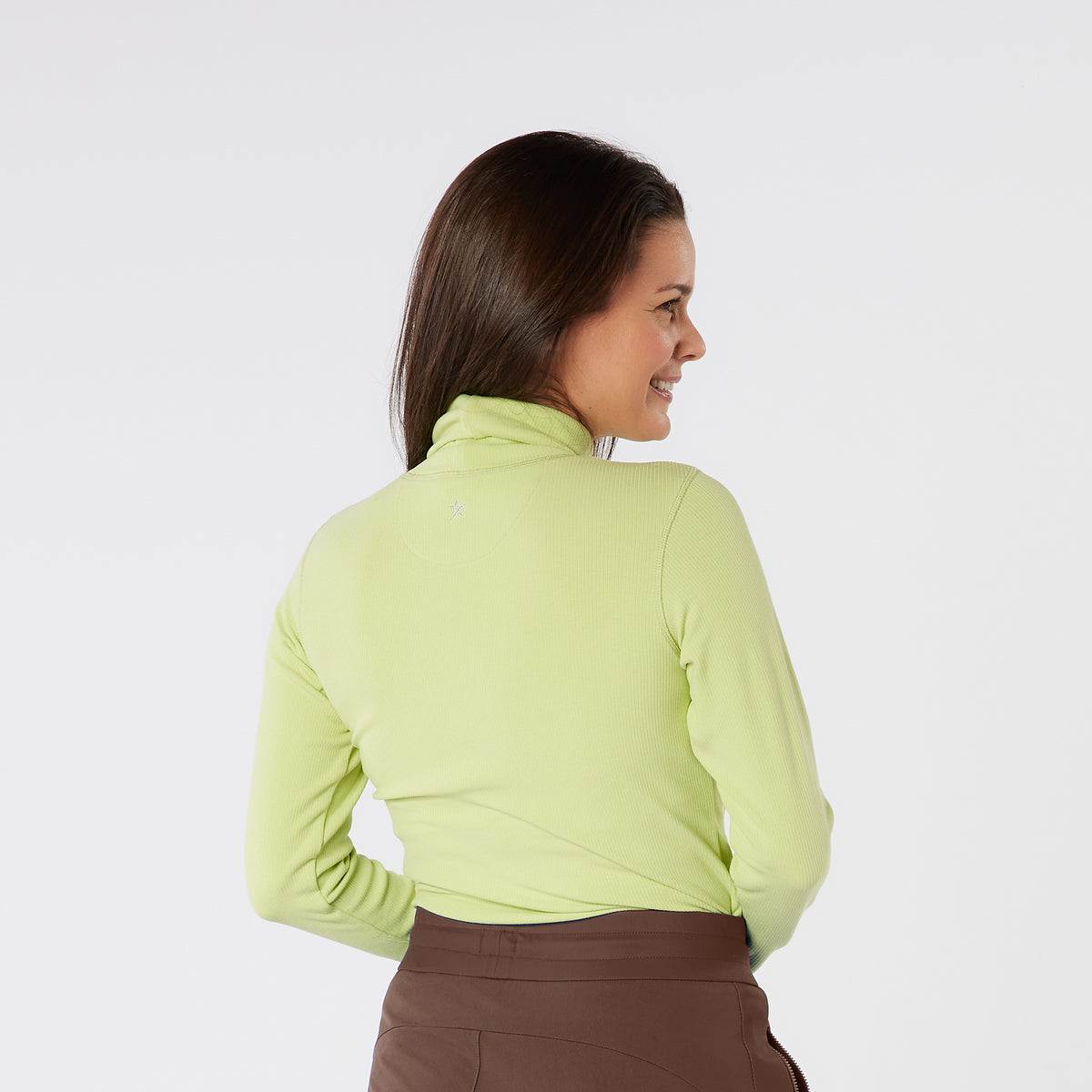 Swing Out Sister Soft-Stretch Ribbed Roll Neck with Brushed Back Inner