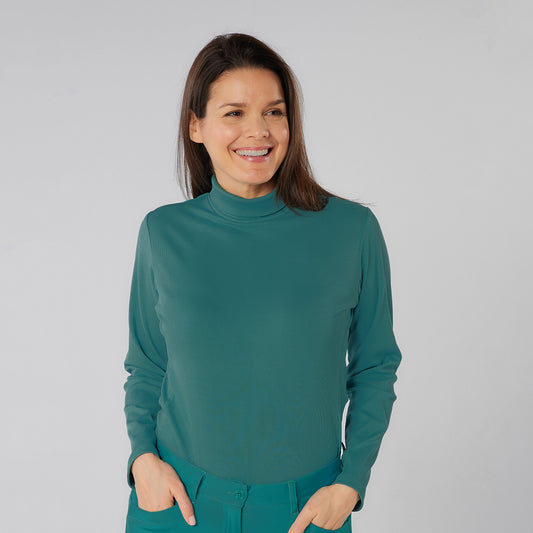 Swing Out Sister Soft-Stretch Ribbed Roll Neck with Brushed Back Inner