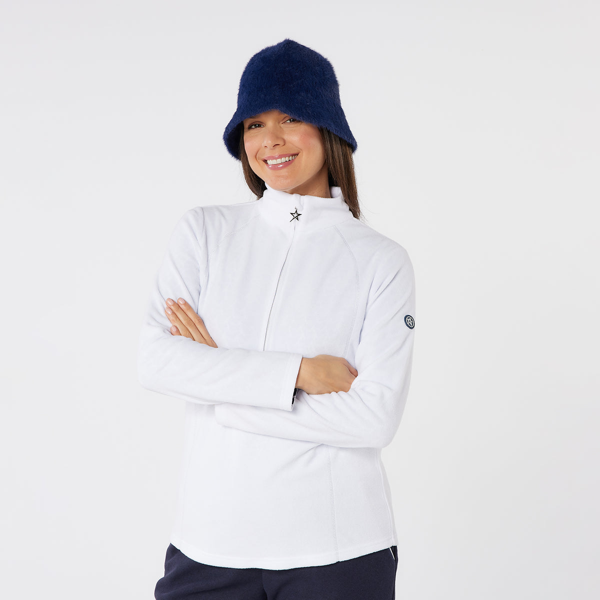 Swing Out Sister Ultra-Soft 1/4 Zip Fleece with Silver Thread Contour Seams